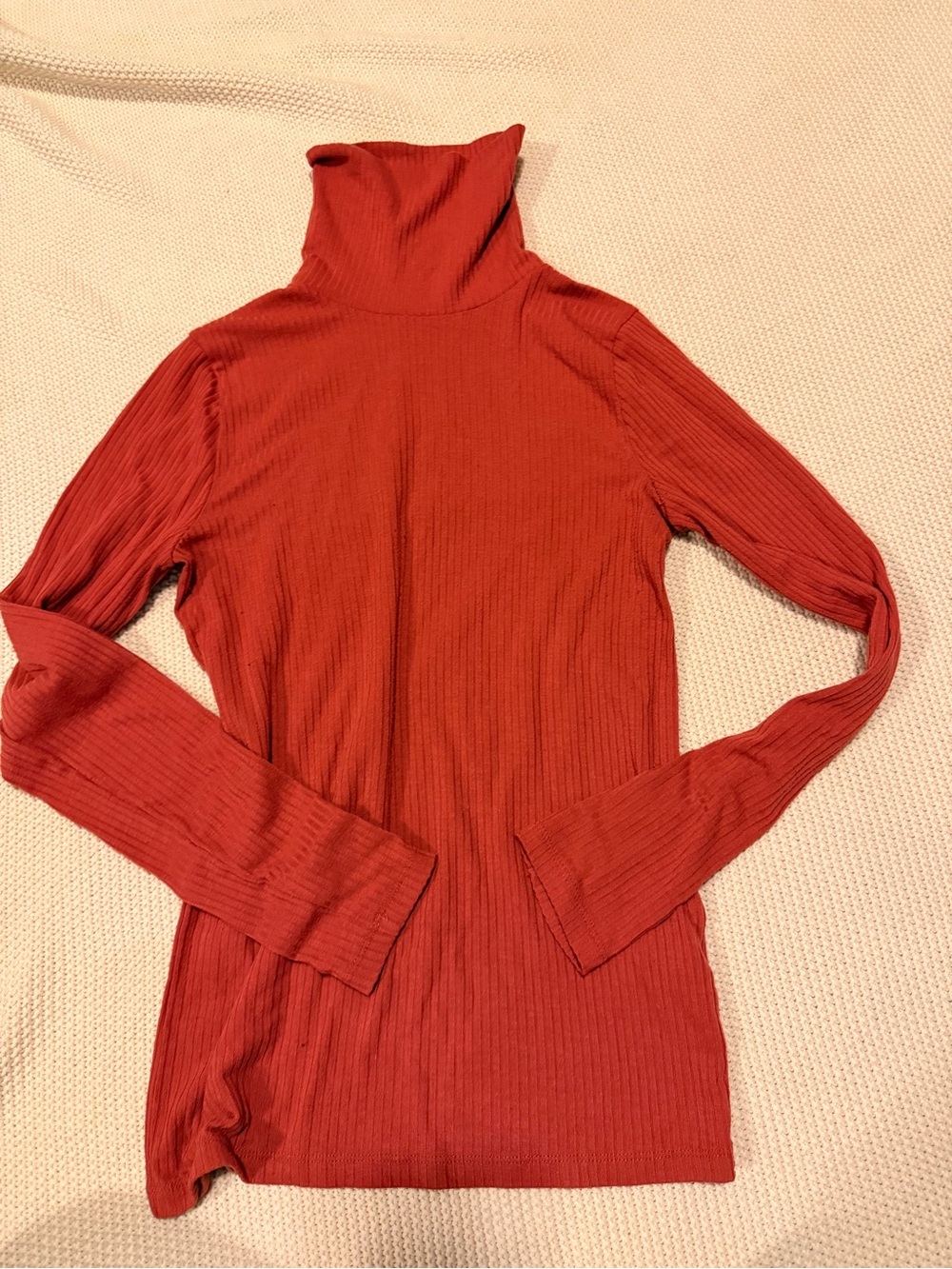 Madewell Orange Ribbed Turtleneck Size S